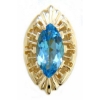 B3691 14K SLIDE WITH MARQUISE SWISS BLUE TOPAZ CENTER 