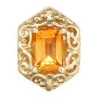 B585 14K EMERALD CUT CITRINE SLIDE 