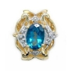 B589 14K TEAL TOPAZ SLIDE 