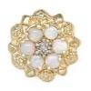 N318 14K 6 ROUND OPAL DIAMOND NUGGET SLIDE 