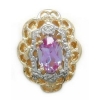N339 14K CREATED ALEXANDRITE WITH 2 DIAMONDS SLIDE 
