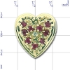 N361 14K 9 ROUND RUBY 1 DIAMOND SLIDE 
