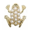 N587 14K PEARL FROG SLIDE 