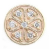 N609 14K DIAMOND SNOWFLAKE FLEUR DE LIS SLIDE 