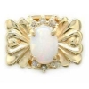 Y1138 14K SOLID BACKSLIDE WITH HORIZANTAL OPAL 