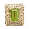 Y1142 14K EMERALD CUT PERIDOT SLIDE 