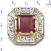 Y1716 14K SCORED GARNET & DIAMOND SLIDE 