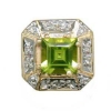 Y1716 14K SQUARE PERIDOT & DIAMOND SLIDE 
