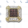 Y1718 14K SQ SCORED GARNET & DIAMOND SLIDE 