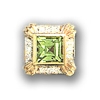 Y1718 14K SQPERIDOT & DIAMOND SLIDE 