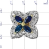 Y1782 14K 4 MARQUISE SAPPHIRE & DIAMOND SLIDE 