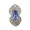 Y1787 14K MARQUISE TANZANITE & DIAMOND SLIDE 