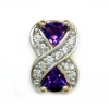 Y1792 14K TRILL AMETHYST & DIAMOND X SLIDE 