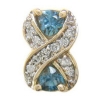 Y1792 14K TRILL LONDON BLUE TOPAZ & DIAMOND X SLIDE 
