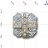 Y1796 14K CHANNEL PRINCESS DIAMOND SLIDE WITH ROUND DIAMONDS 