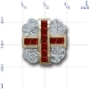 Y1796 14K CHANNEL SQ RUBY & DIAMOND SLIDE 