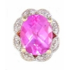 Y2414 14K C/B CREATED PINK SAPPHIRE & DIAMOND SLIDE 