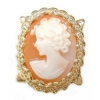 Y402 14K SHELL CAMEO SLIDE 