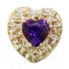 Y415 14K HEART AMETHYST SLIDE 