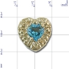 Y415 14K HEART SWISS BLUE TOPAZ SLIDE 