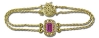 14K Amethyst Parisian Wheat Slide Starter Bracelet 
